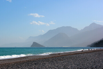 Sarisu beach in Konyaalti district of Antalya, Turkey