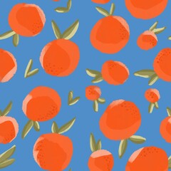 Seamless pattern with oranges