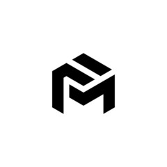 f m fm initial logo design vector template - obrazy, fototapety, plakaty
