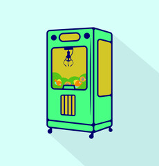 Claw Crane Game Cabinet Business Concept. Vector Illustration Isolated On White Background. Premium Vector File