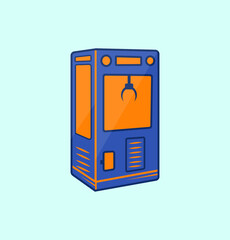 Blank Claw Crane Game Machine With Object. Doll Cabinet Business Concept. Vector Illustration Isolated On White Background Icon, And Clip Art Vector Design. 