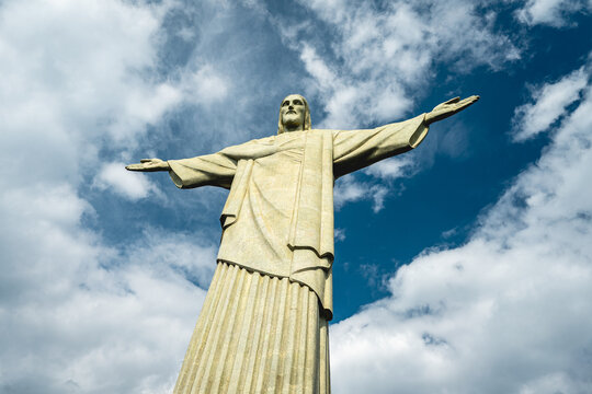 Statue of Christ The Redeemer (Cristo Redentor)in Rio de Janeiro Brazil. March 15 2022.