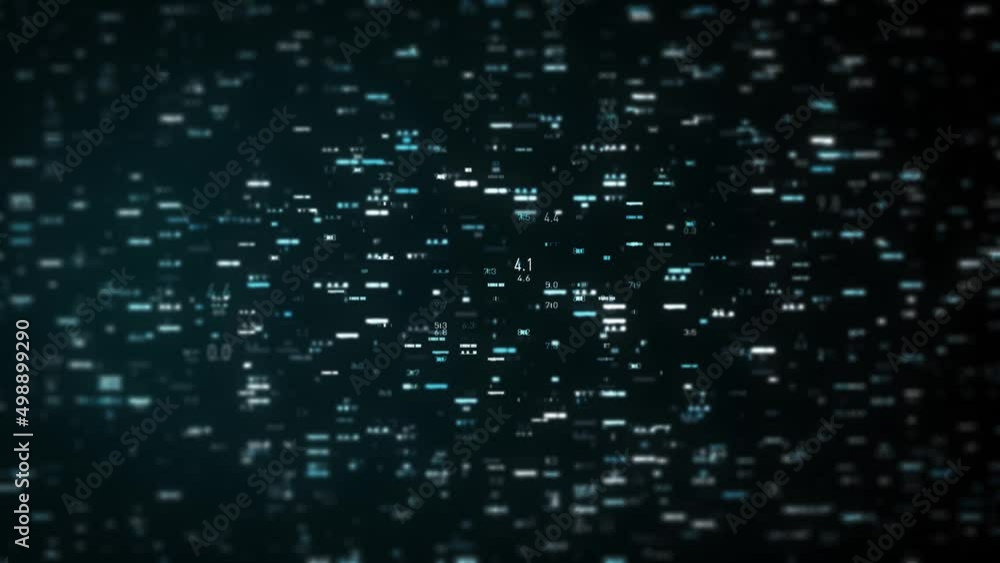Poster big data digital business hitech background/ 4k animation of an abstract wallpaper big data business