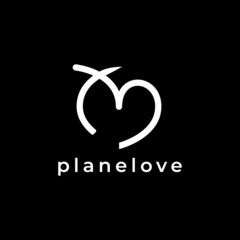 Obraz premium corporate plane love logo design