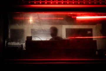Fototapete Rund stage with neon lights © heykes