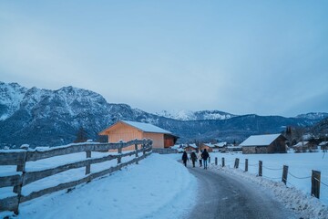 ski resort in the mountains winter