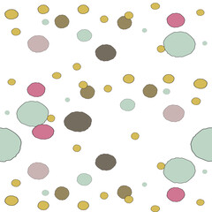 hand drawn circle Seamless pattern. Colorful circles laid out as backgrounds, pattern designs, tablecloths, wallpaper, wraps.