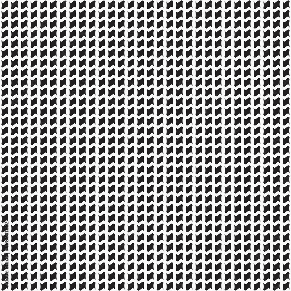 Poster A grid of identical micro flags. Vector with repeating shapes that have a wavy look and look like cells.