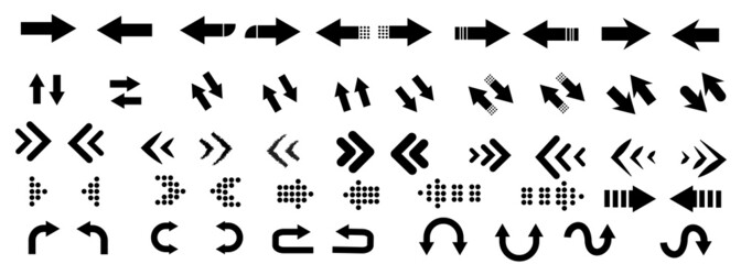 Arrows Signs Direction vector collection with elegant style and black color.