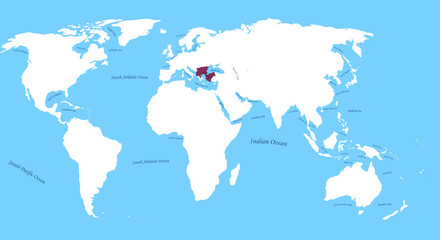 Fototapeta na wymiar Map of Ottomans Murad 2 Largest Borders