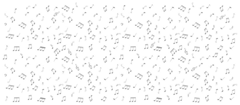 Music note background, musical symbols, notes and treble clef vector design.