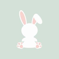 Happy Easter banner background. Easter bunny. Easter banner. Fashionable Easter design. Modern minimalist style. Suitable for poster, website, postcard. Vector illustratio