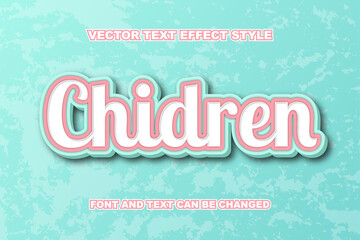 children pastel calm color and texture 3d editable text effect font style template