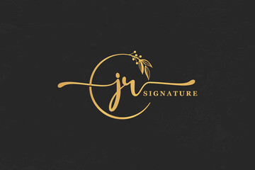 golden signature initial letter jr. golden signature Handwriting vector logo design illustration image