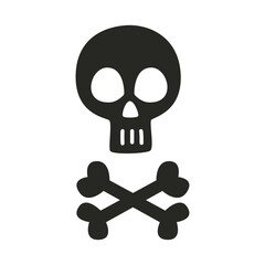 The traditional Jolly Roger of piracy Flag. Vector illustration. Pirate print.