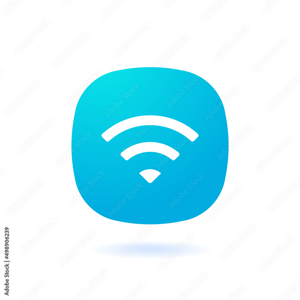 Poster blue wifi icon 3d bubble with shadow. vector wi-fi signal black. wireless icon. wifi internet sign i