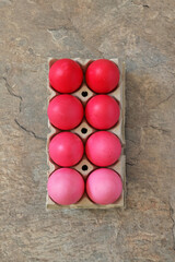 Rustic Easter Eggs Packing Red Color Gradient