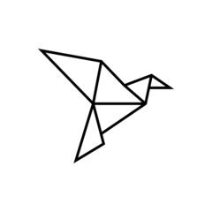 origami bird logo icon design template vector