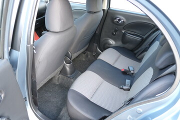 Rear seats of a car interior.