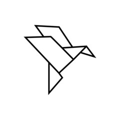 origami bird logo icon design template vector