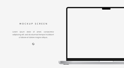 Realistic laptop screen mockup. Ready layout for your design. Vector illustration with high detail.	