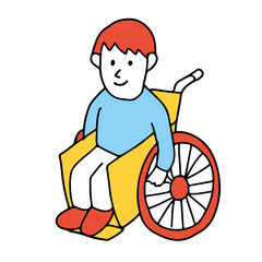 車いすの男性イラスト