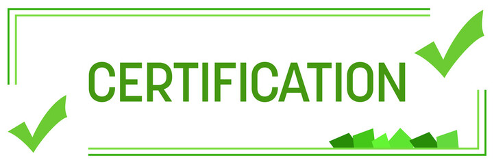 Certification Green Borders Tick Marks Corner Horizontal 