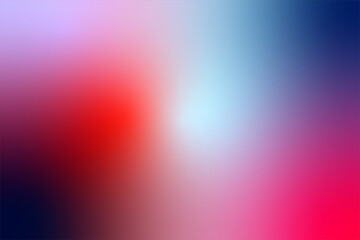 Bright colorful blurred gradient background. Mixed colors: blue, red, pink, purple, white. Vector of flowing gradient pattern background.