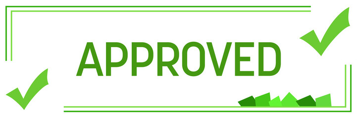 Approved Green Borders Tick Marks Corner Horizontal 