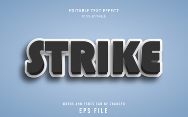 Strike text style effect editable, suitable for headline, title, lettering, etc