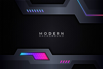 Modern Background 3D Futuristic Gaming Colorful Glowing Effect