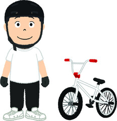 BMX男子のイラスト