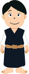 少林寺拳法男子のイラスト