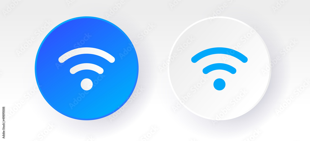 Poster free wifi icon. vector wi-fi signal blue and white. 3d wireless icon set. wifi internet connection i
