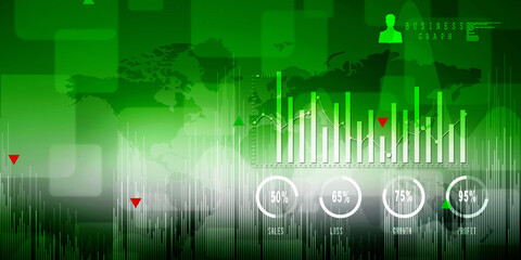 2d rendering Stock market online business concept. business Graph 