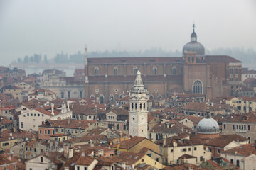 Top view of Venice from tower of san marco