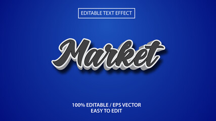 Fototapeta na wymiar market text effect eps Premium vector 