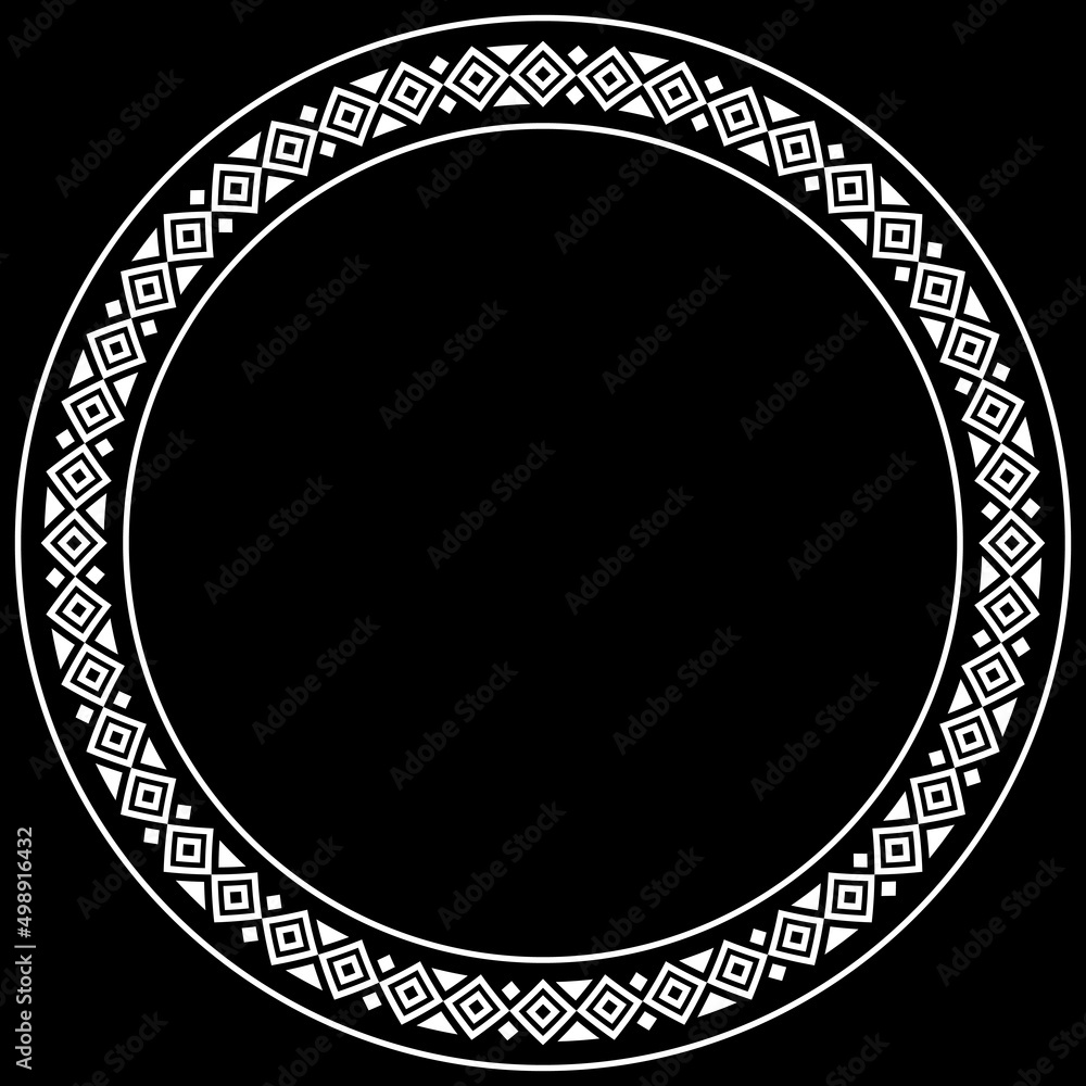 Poster abstract aztec frame. black circle frames with tribal patterns. vector illustration. border template