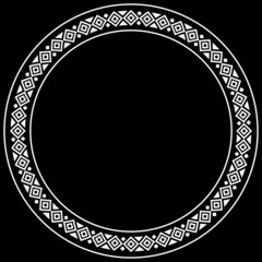 Abstract Aztec frame. Black circle frames with tribal patterns. Vector Illustration. Border template.