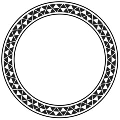 Abstract Aztec frame. Black circle frames with tribal patterns. Vector Illustration. Border template.