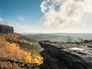 Großer Zschirnstein in der Sächsischen Schweiz - Aussicht Richtung Triangulationssäule
