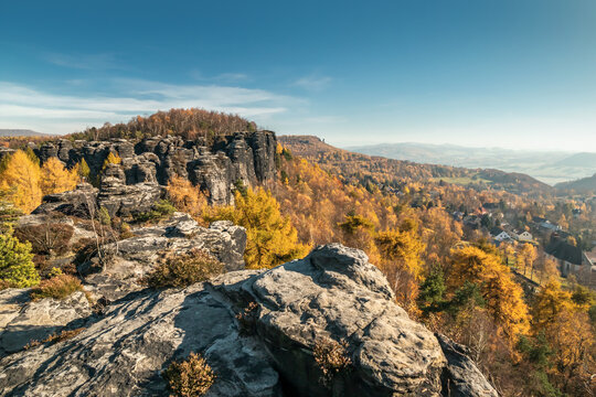 Tyssaer W&auml;nde in der B&ouml;hmischen Schweiz - Aussicht Hoher Schneeberg bis Tyssa