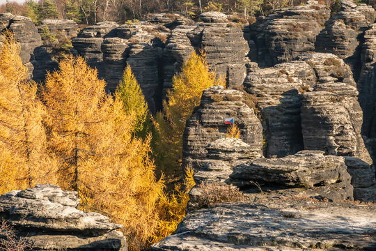 Tyssaer W&auml;nde in der B&ouml;hmischen Schweiz - Aussicht Richtung Wetterfahne