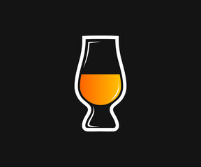 Glencairn Whisky Glass Vector, Creative illustration of Whiskey Glass Vector Icon.