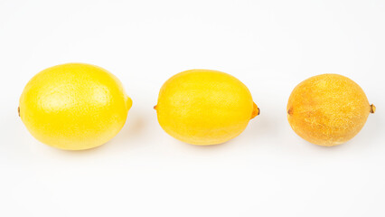 dried lemon fruit on a white background. organic vitamin food