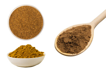 Coriander in a bowl isolated on white background.