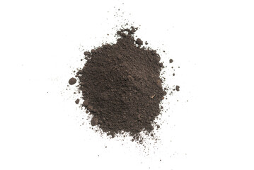 Black land for plant isolated on white background.