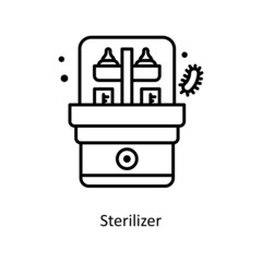 Fototapeta premium Sterilizer vector Outline Icon Design illustration. Medical And Lab Equipment Symbol on White background EPS 10 File