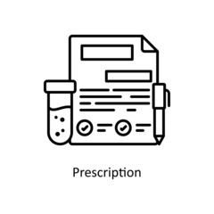 Prescription vector Outline Icon Design illustration. Medical And Lab Equipment Symbol on White background EPS 10 File