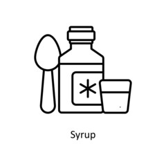 Syrup vector Outline Icon Design illustration. Medical And Lab Equipment Symbol on White background EPS 10 File